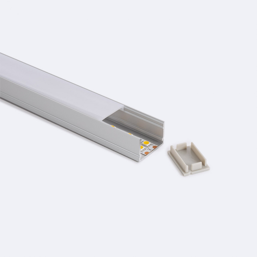 Aluminium Opbouwprofiel 2m voor Dubbele LED-strips tot 22 mm 