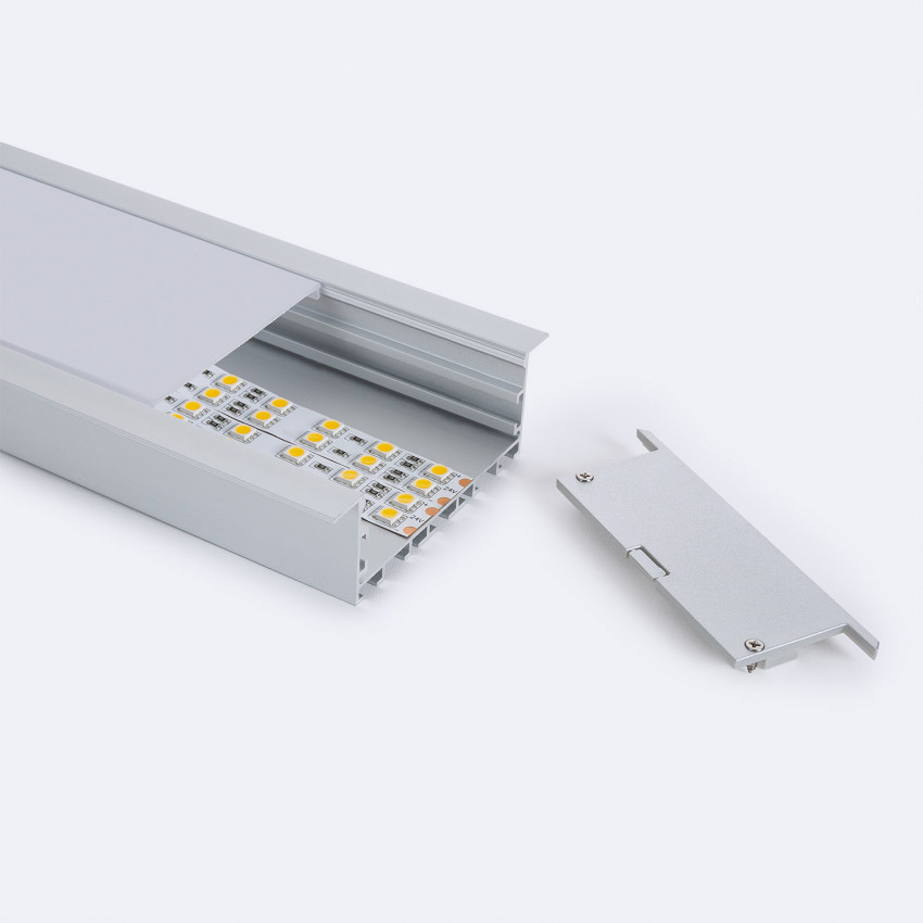 Inbouwprofiel  Aluminium Groot formaat 2m voor LED strips tot 60mm