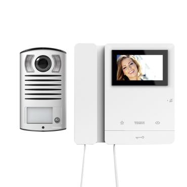 Kit Video Intercom  2 Woningen 2 Draden met Bel paneel  LINEA 2000 y 2 Monitoren  Serie 8 TEGUI 378122 Wit