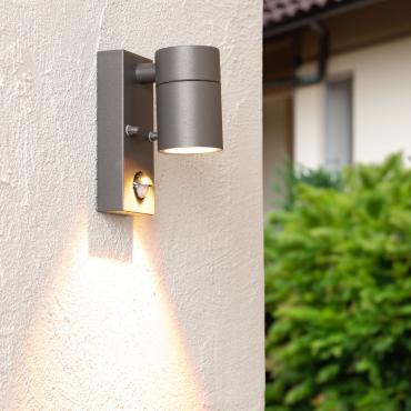 Wandlamp Outdoor RVS met PIR Sensor Stone Antraciet