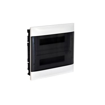 Practibox S Inbouwdoos voor Geprefabriceerde Scheidingswanden Transparantie Deur 2x18 Modules LEGRAND 137077 Wit