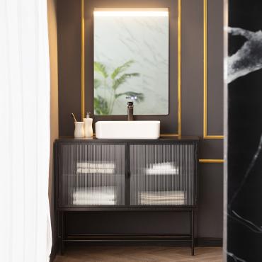 Badkamer Spiegel met LED Licht en Anti-condens 85x60 cm Jannada Selecteerbaar (Warm-Neutraal-Koel)