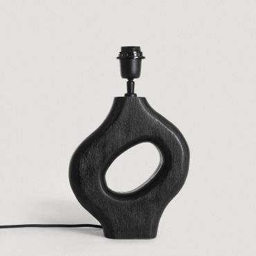 Tafellamp Voet van Hout Dhara ILUZZIA Zwart