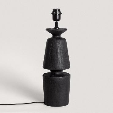 Tafellampvoet van Hout Darsha ILUZZIA Zwart