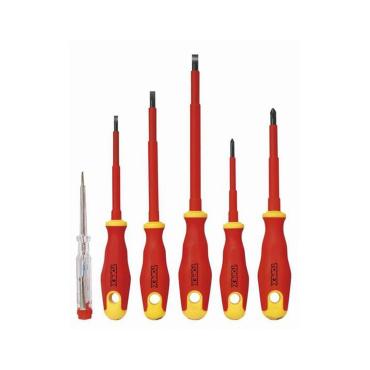 Topex 1000V geïsoleerde schroevendraaierset Rood