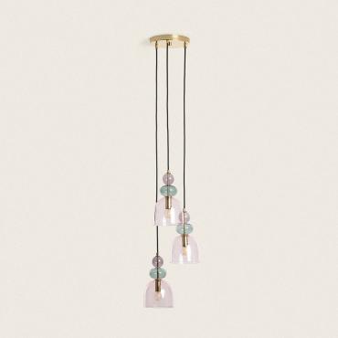 Hanglamp Metaal en Glas Tri Baudelaire Roze