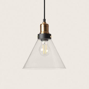 Hanglamp van Metaal en Glas Factory Messing