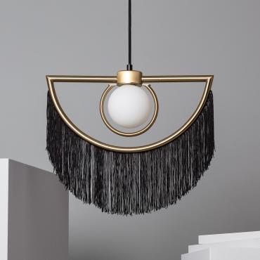 Hanglamp Metaal met Franjes Dalila Zwart