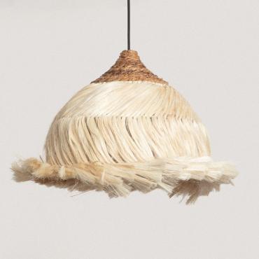 Hanglamp Rotan en Ramie Kempo Kulu ILUZZIA Zwart