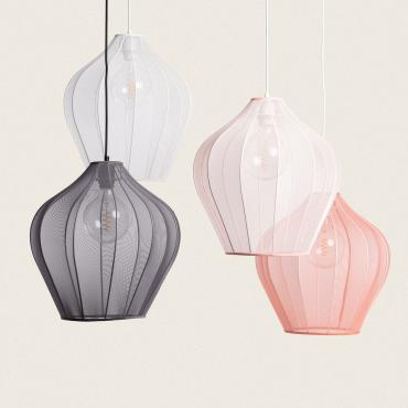 Hanglamp van Metaal en Stof  Yara Terracotta