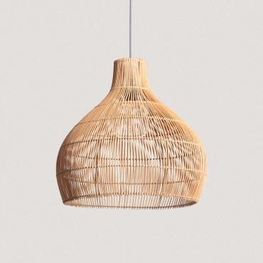 Hanglamp van Rotan Kaikura ILUZZIA Zwart Textiel