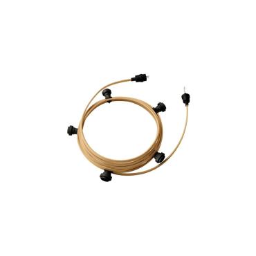 Licht Slinger Outdoor Lumet System 7,5m met 5 E27 Fittingen Zwart Creative-Cables CATE27N075 Oranje