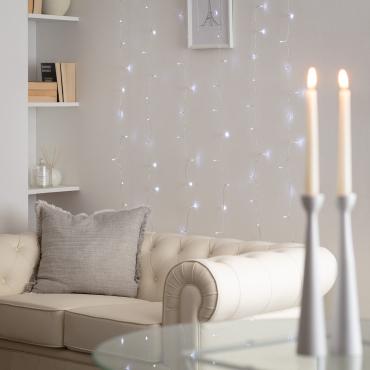 Gordijn Slinger LED met Batterij 1m Transparant