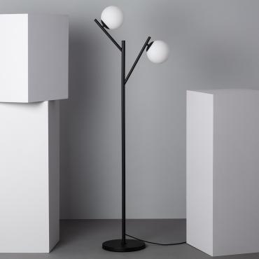 Staande Lamp Balts Zwart