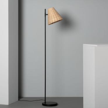 Staande lamp  Metaal en Rotan Cesto Zwart
