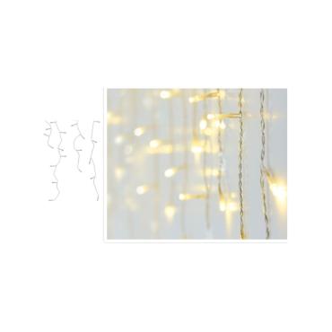 LED Slingergordijn Outdoor 5m Transparant  met  Timer Carámbano 2700K