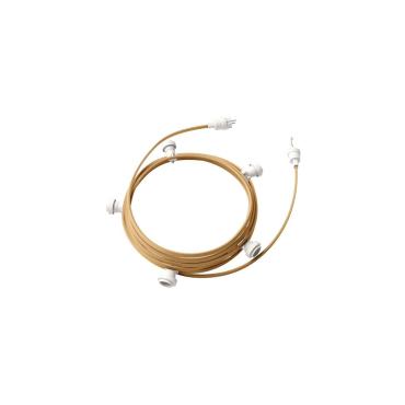 Licht Slinger Outdoor Lumet System 7,5m met 5 E27 Fittingen Wit Creative-Cables  CATE27B075 Grijs