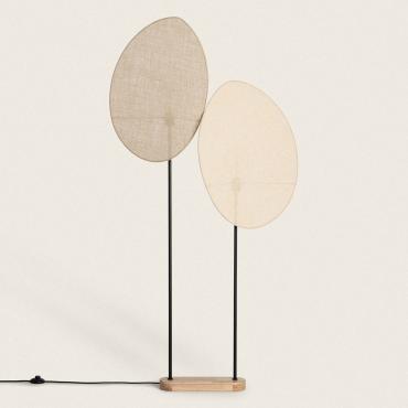Staande Lamp van metaal en stof Elliptica Zwart
