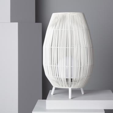 Staande Lamp Outdoor Rotan Annecy Wit