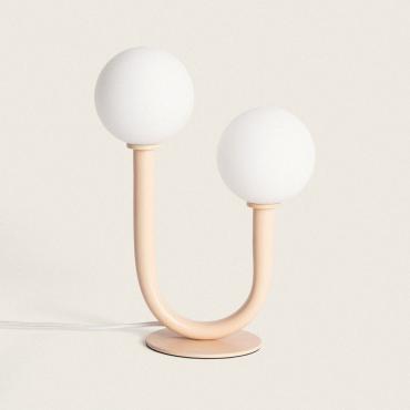 Tafellamp van Metaal en Glas Zeina Zwart