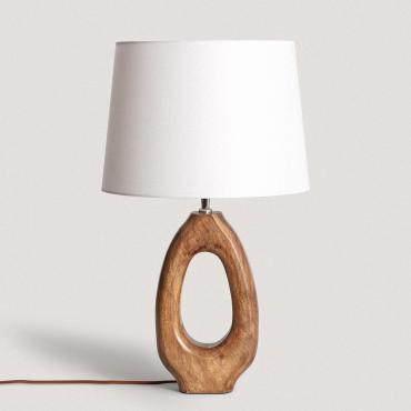 Tafellamp van Hout Darshan ILUZZIA Antiek Wit