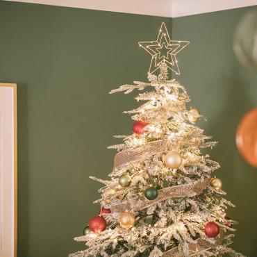 LED Kerstboom Ster Metaal op Batterijen Jaione Goud