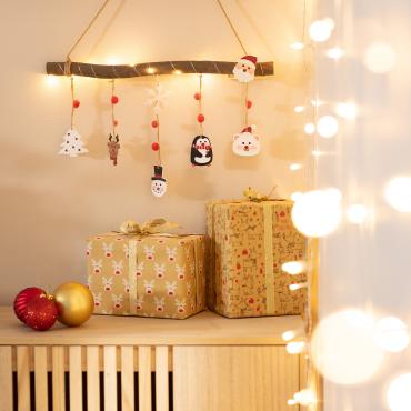 De LED Kerst Slinger  Hangende Stam Natuurlijk