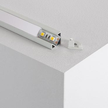 Aluminium Hoekprofiel 1m voor LED strips tot 10 mm Transparante Cover