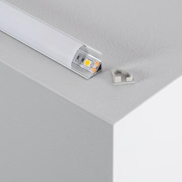 Aluminium Hoekprofiel met Ronde Afdekking 2m voor LED Strip tot 10 mm Zwart deksel
