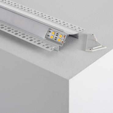 Inbouw aluminium profiel voor gips / gipsplaten met doorlopende cover voor LED Strip tot 20mm Verschillende opties