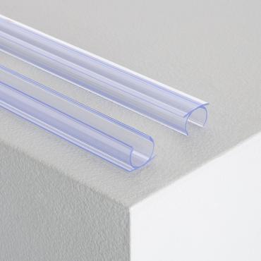 PVC profiel 1m  voor flexibele circulaire LED neonslang monocolor Transparant