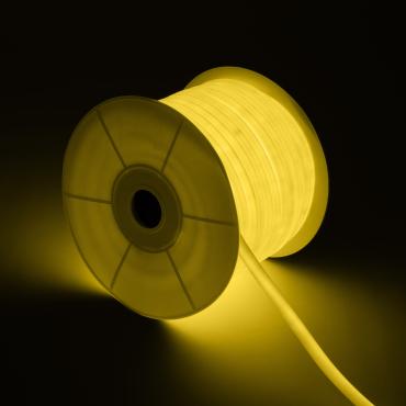 LED Neon Rol Dimbaar  220V AC 120 LED / 50 m rond 360 Geel IP67  Op maat in te korten  om de 100 cm Geel