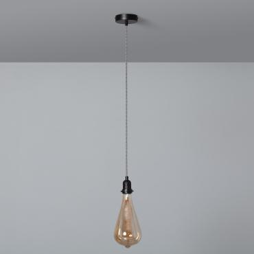 Textiel Kabel voor Hanglamp met Fitting Zwart en Wit Wit / Zwart