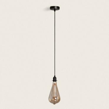 Steun met Lamphouder voor Buiten Hanglamp met  PVC Kabel Zwart