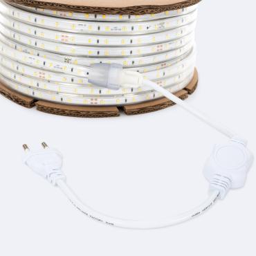 LED Strip Rol Dimbaar 220V SMD2835  60LED/m 500lm/m IP65 Breedte 12mm 50m IP65 Blauw