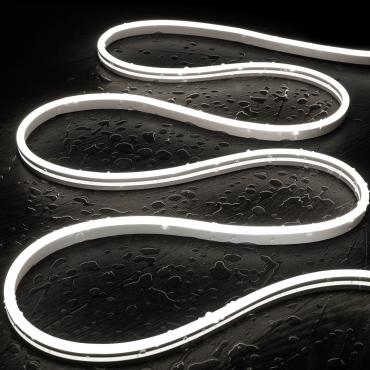 Neon LED Strip 48V DC 120 LED/m Koel wit IP65 te knippen om de 5 cm Verschillende opties