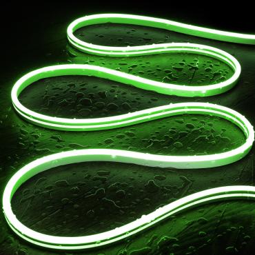 Neon LED Strip  48V DC 120 LED/m Groen  IP65 te knippen om de 5 cm Verschillende opties