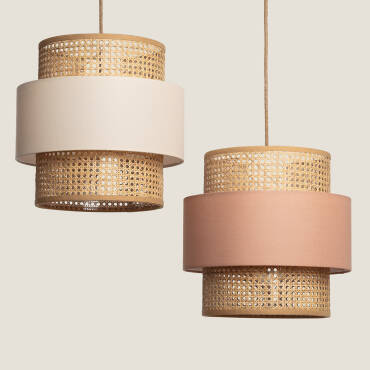 Zdjęcie produktu: Lampa Wisząca z Rattanu i Tkaniny Amaia