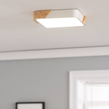 Zdjęcie produktu: Plafon LED 18W Kwadratowy Drewniany 325x325 mm CCT do Wyboru Semi-Dari