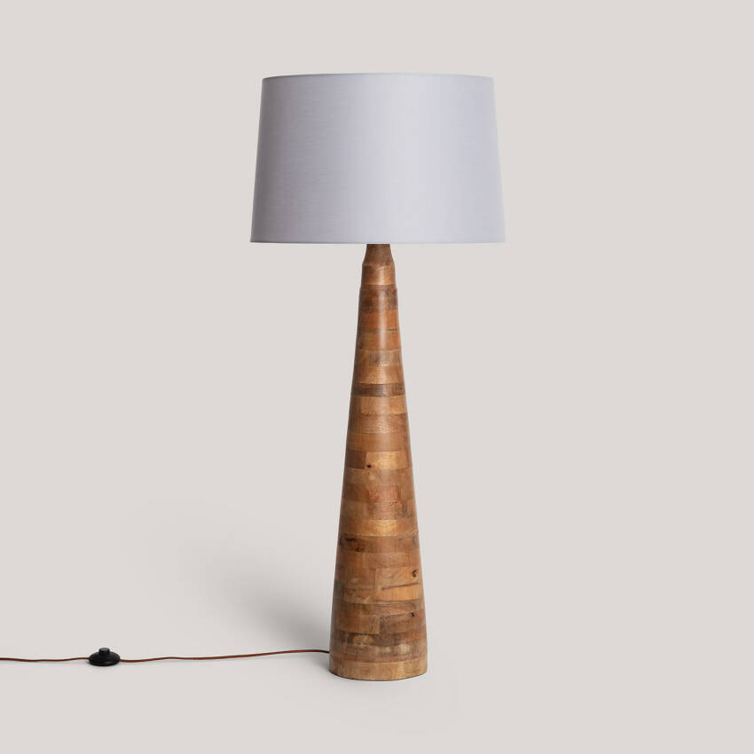 Lampa Podłogowa z Drewna Zeil Rajesh ILUZZIA