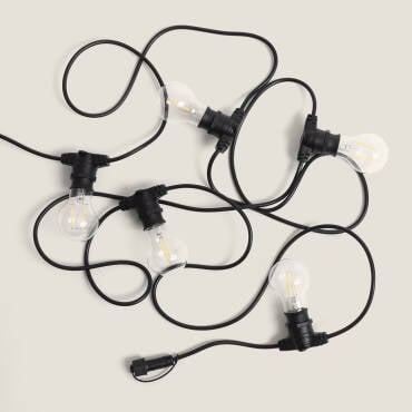 Zestaw Girlanda Oświetlenie Zewnętrze IP44 5m Czarny + 5 Żarówek Filament LED B22 2W G45