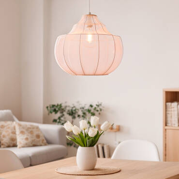 Lampa Wisząca z Metalu i Tkaniny Ayla