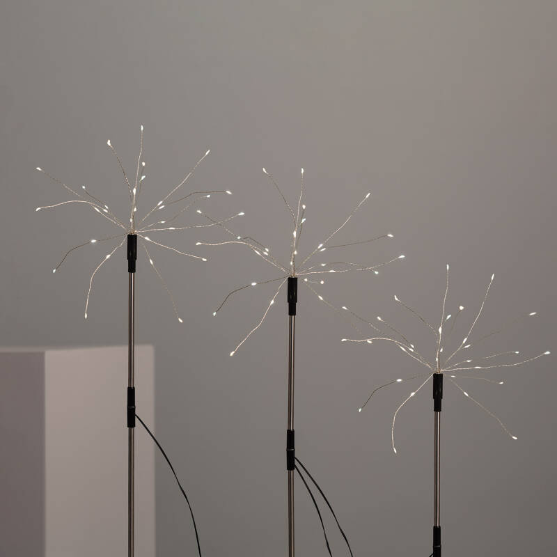 Set of 3 Dandelion LED Spikes with Solar Charger