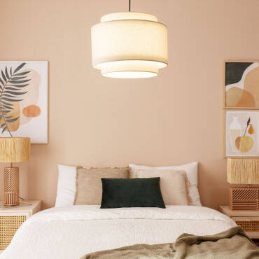 Arija Metal & Fabric Pendant Lamp