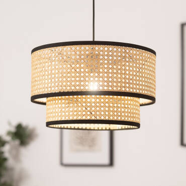 Doppio Huela Rattan Pendant Lamp 