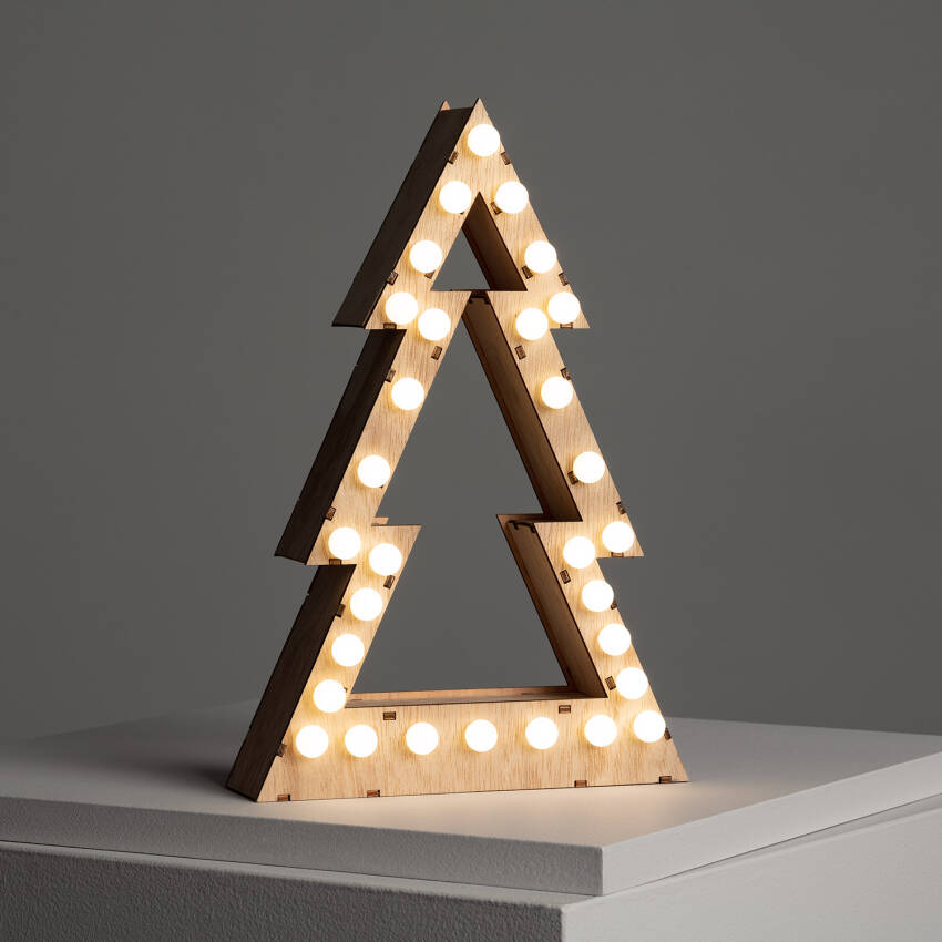 Gaspar Wooden LED Christmas Tree with Battery 