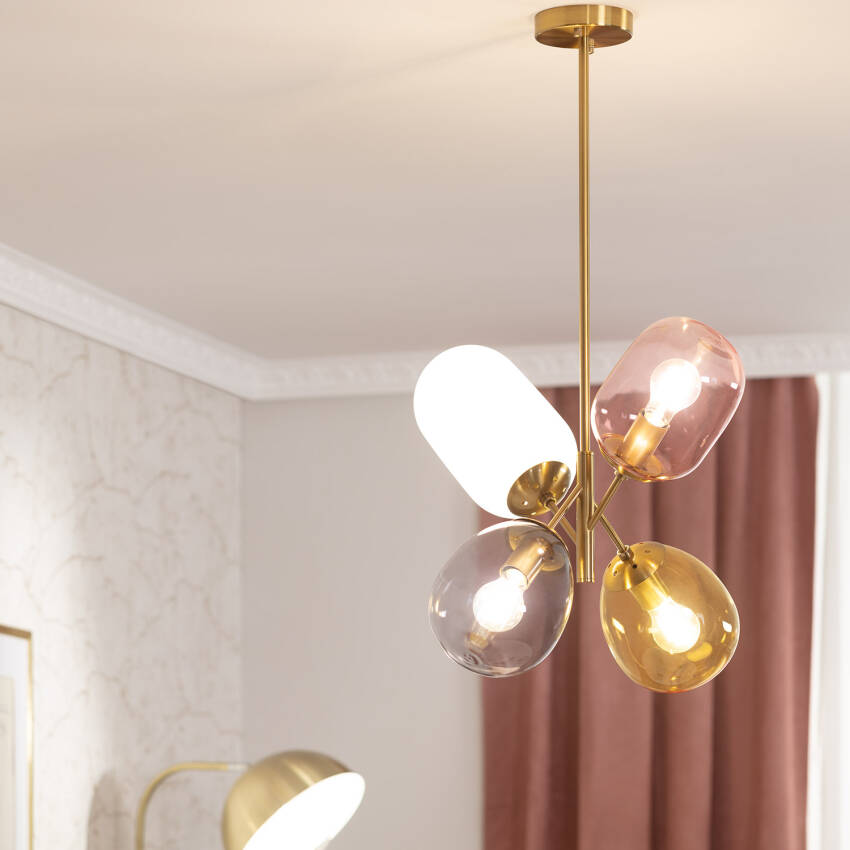 Butterfly Metal & Glass Pendant Lamp
