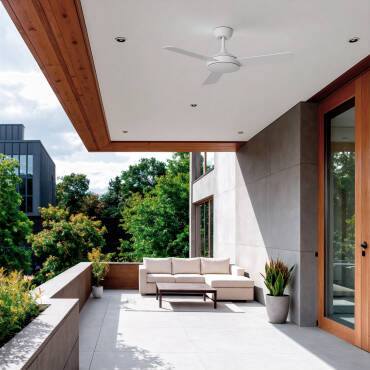 Product photography: Navy Outdoor Silent Ceiling Fan with DC Motor for Outdoors 107cm 