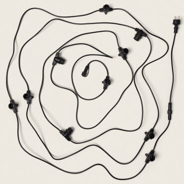 Product photography: 10m Black Outdoor Garland with 10 B22 Bulb Holders IP44