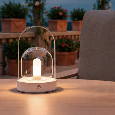 Product photography: Olena 3W Portable Metal & Glass LED Table Lamp with USB Rechargeable Battery